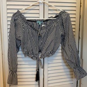 Gingham off the shoulder top